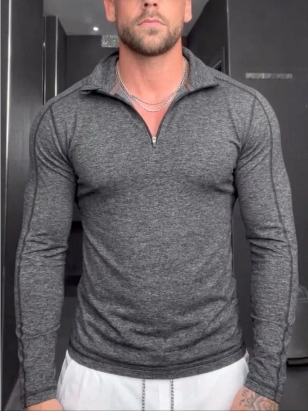 Lululemon Surge Warm 1/2 Zip *Silver Heathered Black size S